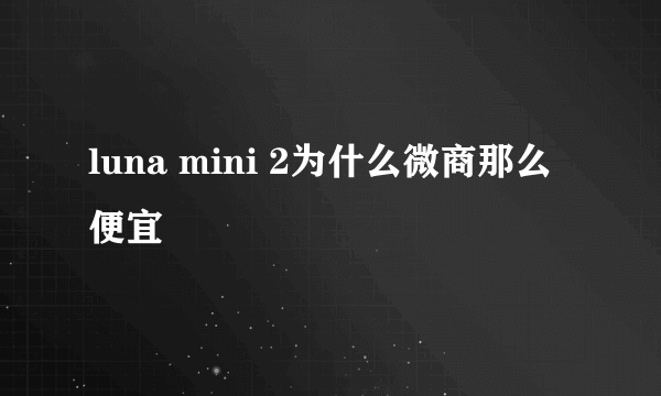 luna mini 2为什么微商那么便宜