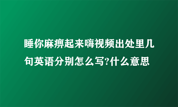 睡你麻痹起来嗨视频出处里几句英语分别怎么写?什么意思