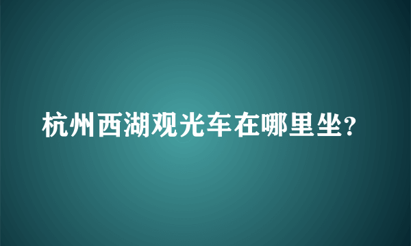 杭州西湖观光车在哪里坐？