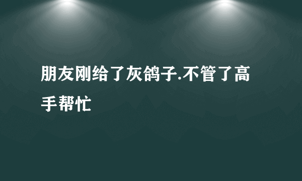 朋友刚给了灰鸽子.不管了高手帮忙