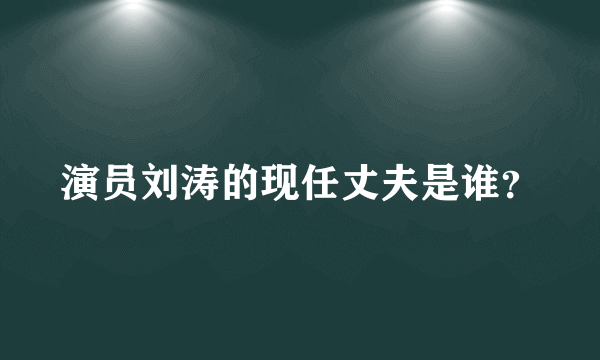 演员刘涛的现任丈夫是谁？