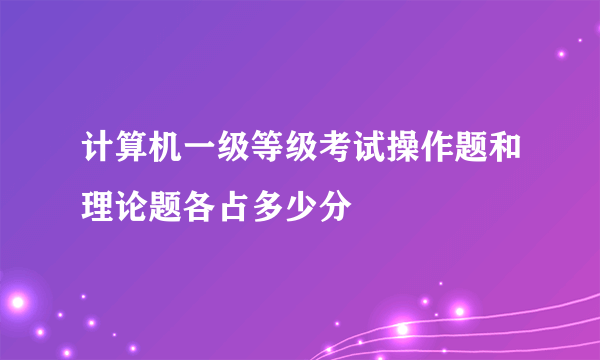 计算机一级等级考试操作题和理论题各占多少分