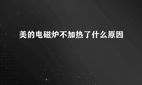 美的电磁炉不加热了什么原因