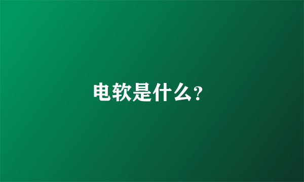 电软是什么？