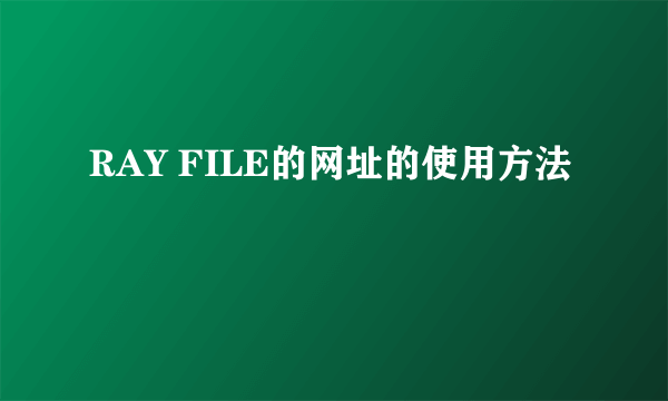 RAY FILE的网址的使用方法