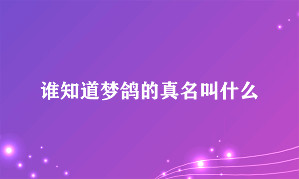 谁知道梦鸽的真名叫什么