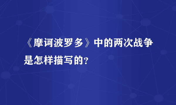 《摩诃波罗多》中的两次战争是怎样描写的？