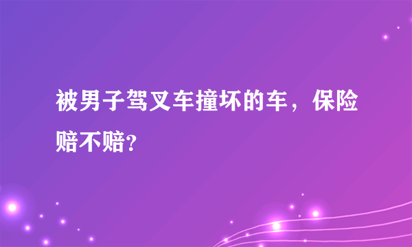 被男子驾叉车撞坏的车，保险赔不赔？