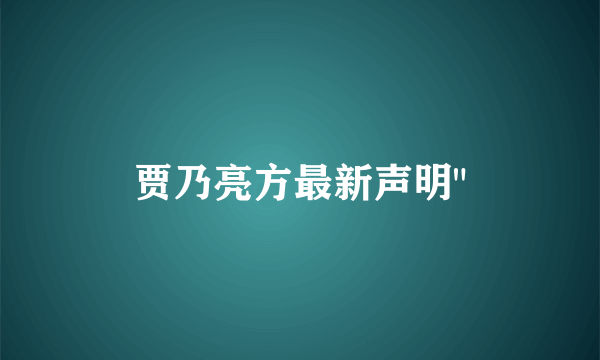 贾乃亮方最新声明