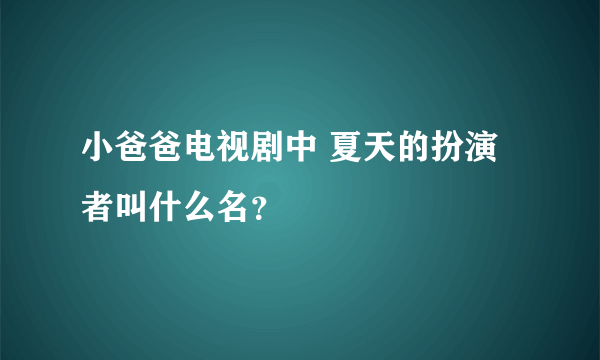 小爸爸电视剧中 夏天的扮演者叫什么名？