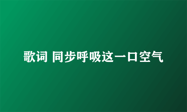 歌词 同步呼吸这一口空气