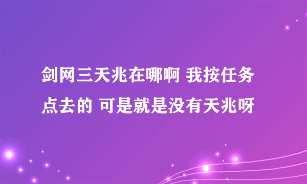 剑网三天兆在哪啊 我按任务点去的 可是就是没有天兆呀