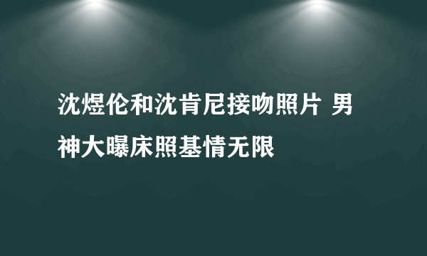 沈煜伦和沈肯尼接吻照片 男神大曝床照基情无限