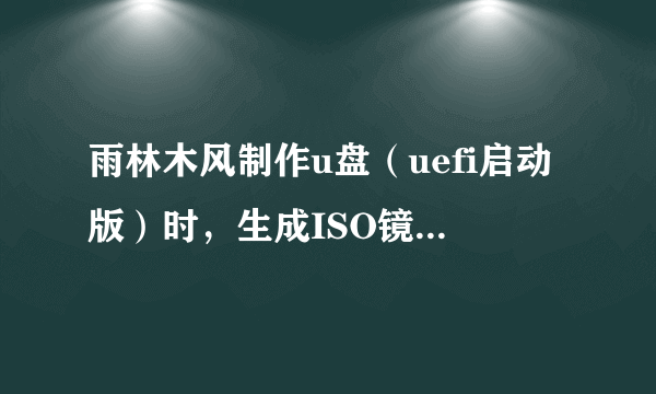 雨林木风制作u盘（uefi启动版）时，生成ISO镜像文件失败。是什么原因？如图：