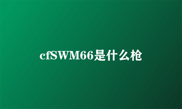 cfSWM66是什么枪