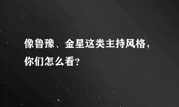 像鲁豫、金星这类主持风格，你们怎么看？