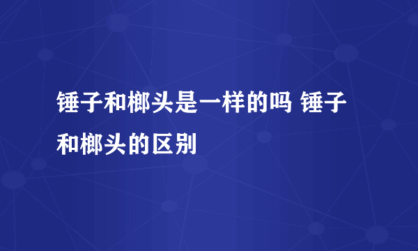 锤子和榔头是一样的吗 锤子和榔头的区别