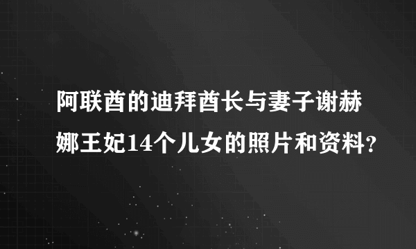 阿联酋的迪拜酋长与妻子谢赫娜王妃14个儿女的照片和资料？