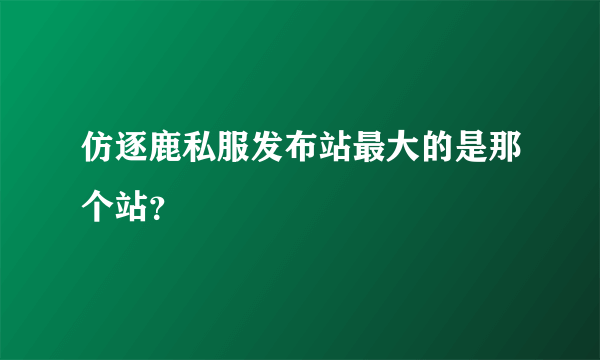 仿逐鹿私服发布站最大的是那个站？