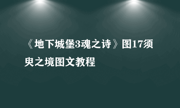 《地下城堡3魂之诗》图17须臾之境图文教程