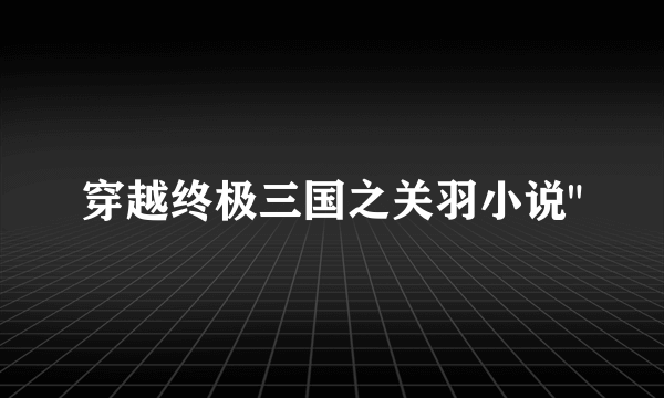 穿越终极三国之关羽小说