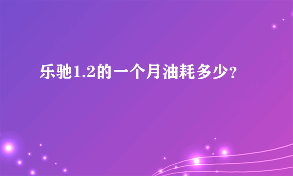 乐驰1.2的一个月油耗多少？