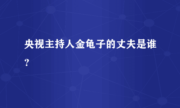 央视主持人金龟子的丈夫是谁？