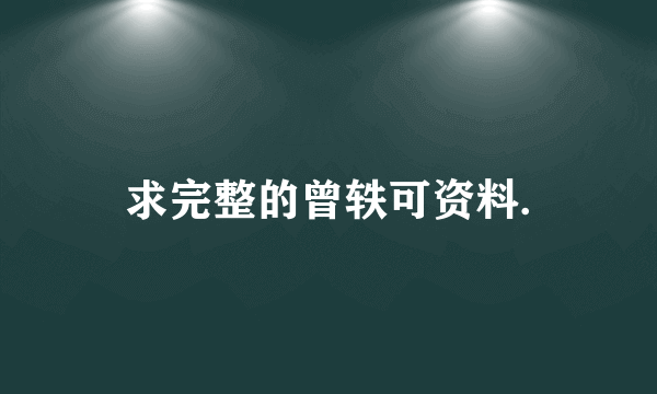 求完整的曾轶可资料.