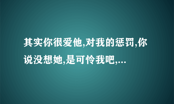 其实你很爱他,对我的惩罚,你说没想她,是可怜我吧,是哪个歌的歌词