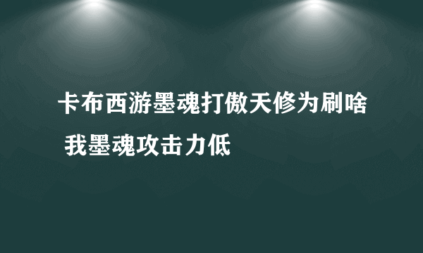 卡布西游墨魂打傲天修为刷啥 我墨魂攻击力低