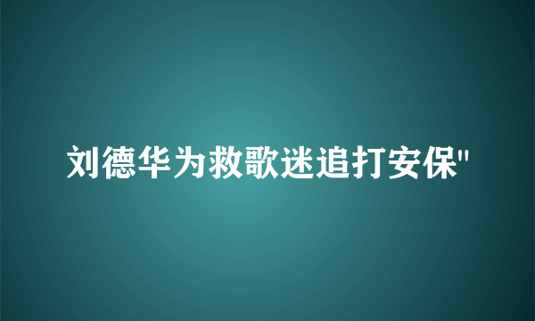 刘德华为救歌迷追打安保