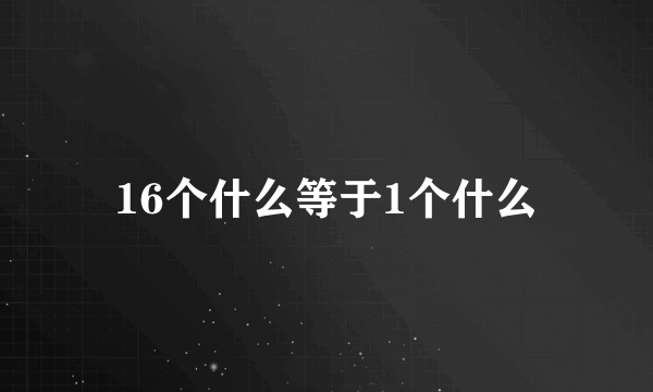 16个什么等于1个什么