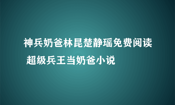 神兵奶爸林昆楚静瑶免费阅读 超级兵王当奶爸小说