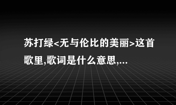 苏打绿<无与伦比的美丽>这首歌里,歌词是什么意思,想要表达什么?