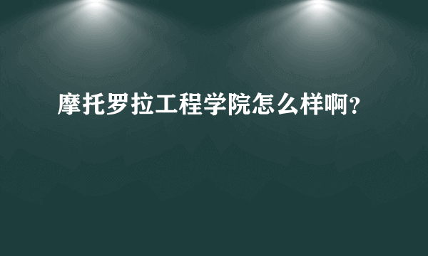 摩托罗拉工程学院怎么样啊？