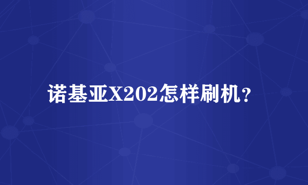 诺基亚X202怎样刷机？