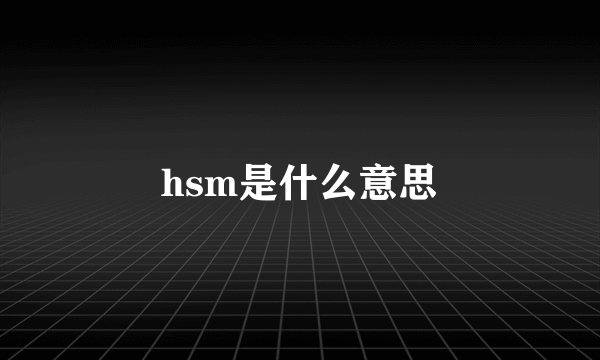 hsm是什么意思