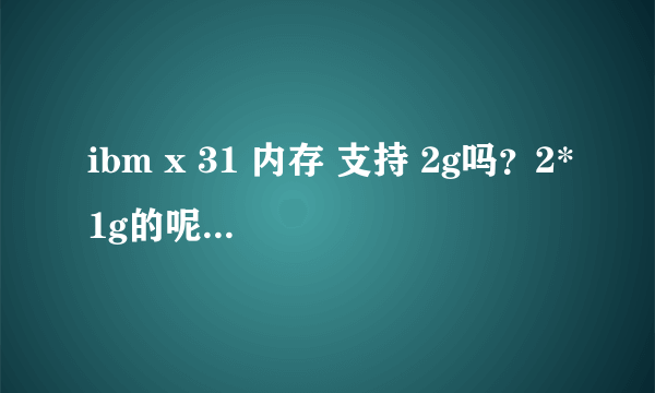 ibm x 31 内存 支持 2g吗？2*1g的呢？什么牌子的兼容性好点？