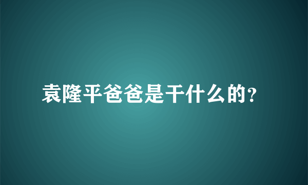 袁隆平爸爸是干什么的？