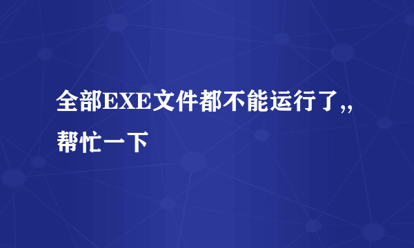 全部EXE文件都不能运行了,,帮忙一下