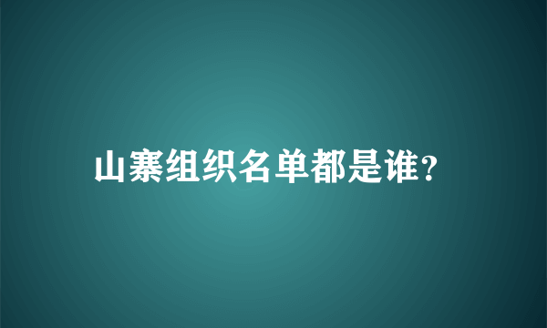 山寨组织名单都是谁？