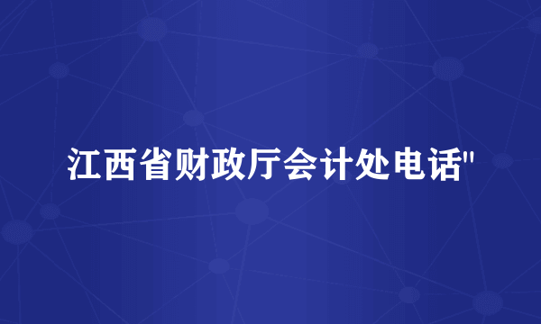 江西省财政厅会计处电话