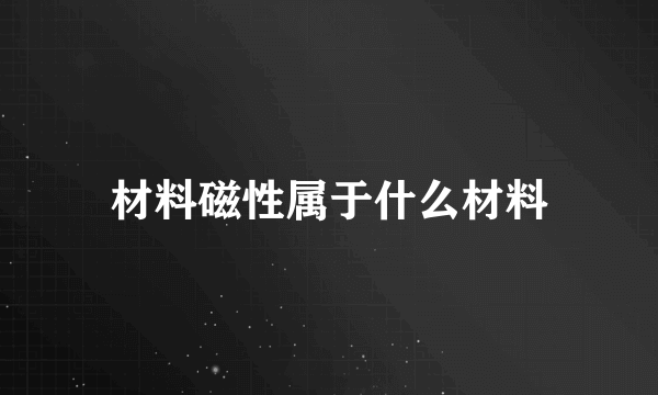 材料磁性属于什么材料