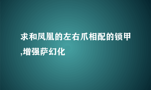 求和凤凰的左右爪相配的锁甲,增强萨幻化