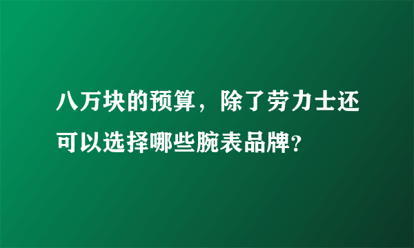 八万块的预算，除了劳力士还可以选择哪些腕表品牌？