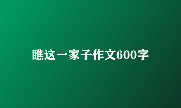 瞧这一家子作文600字