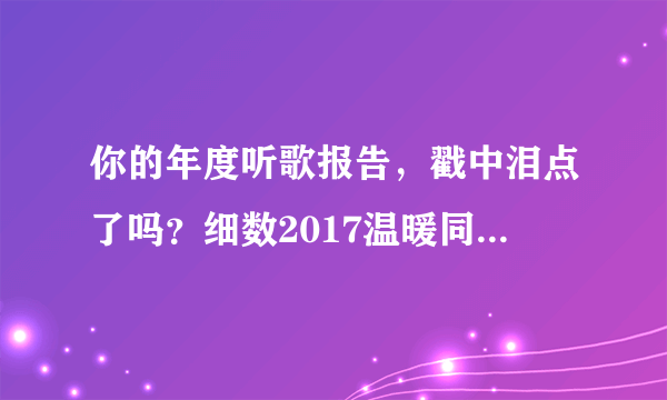 你的年度听歌报告，戳中泪点了吗？细数2017温暖同行的音乐