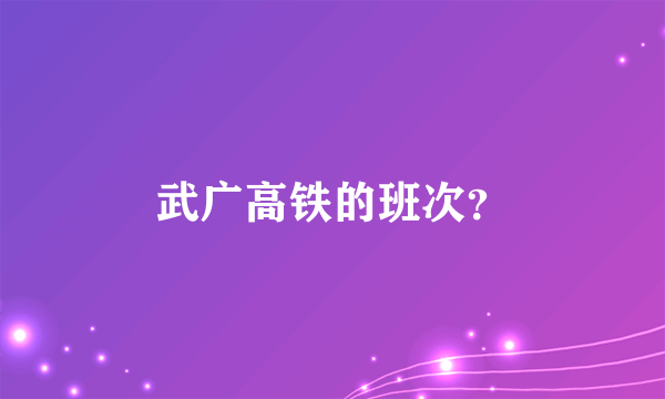 武广高铁的班次？