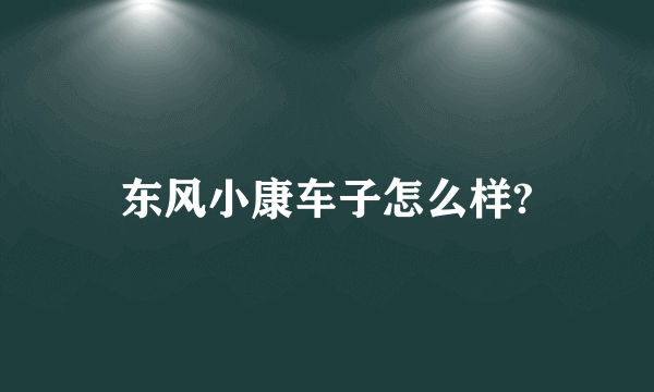 东风小康车子怎么样?