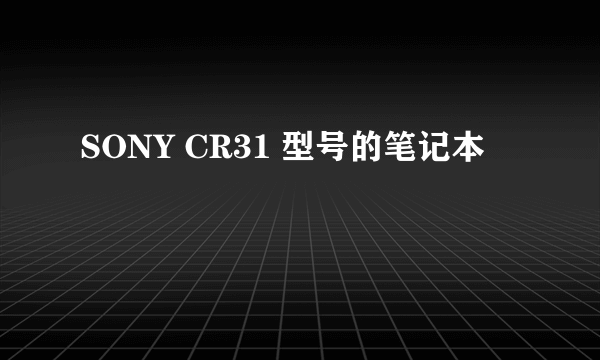 SONY CR31 型号的笔记本